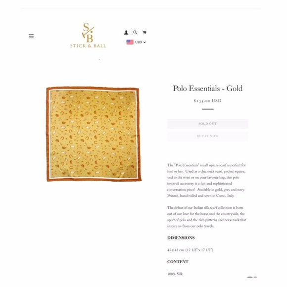 Stick & Ball  Exclusive Polo Silk Scarf NWT - Picture 2 of 13